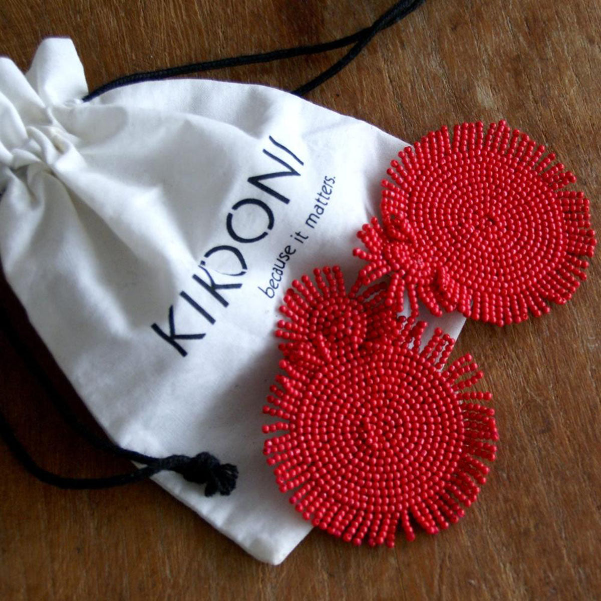 Handmade earrings "Big Red"