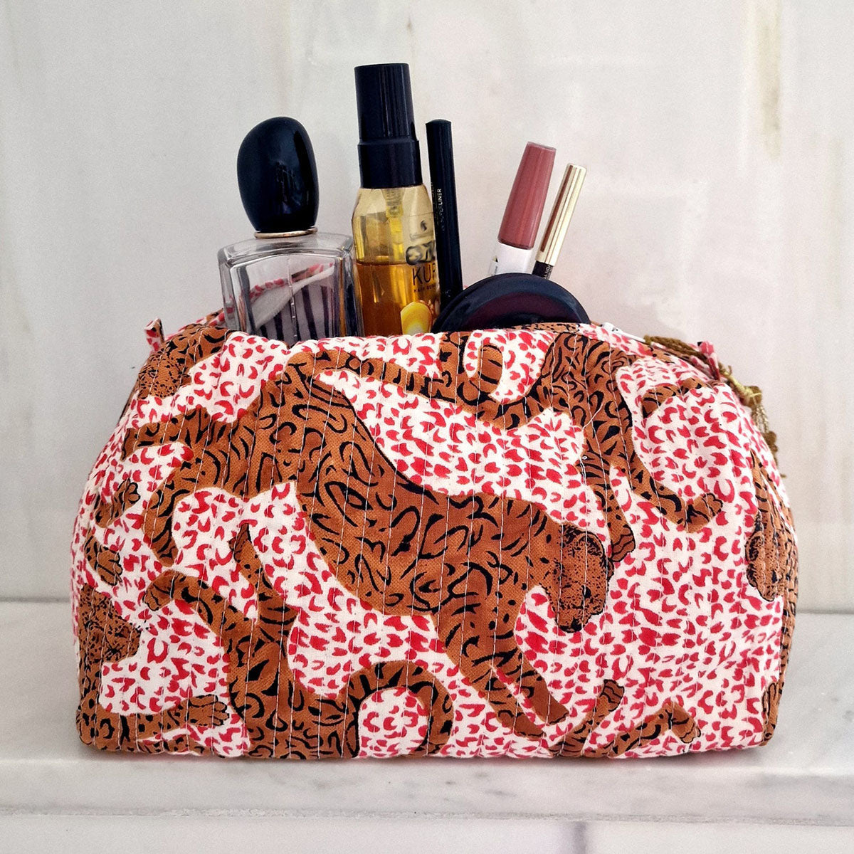 Handgemachte Kosmetiktasche "h.Leopard"