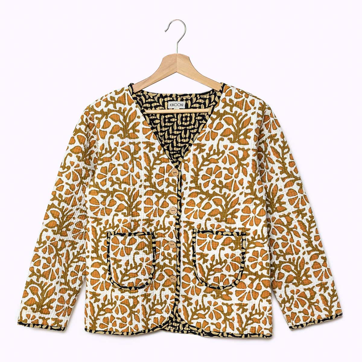 handgefertigte Baumwolljacke "Golden Leaf"