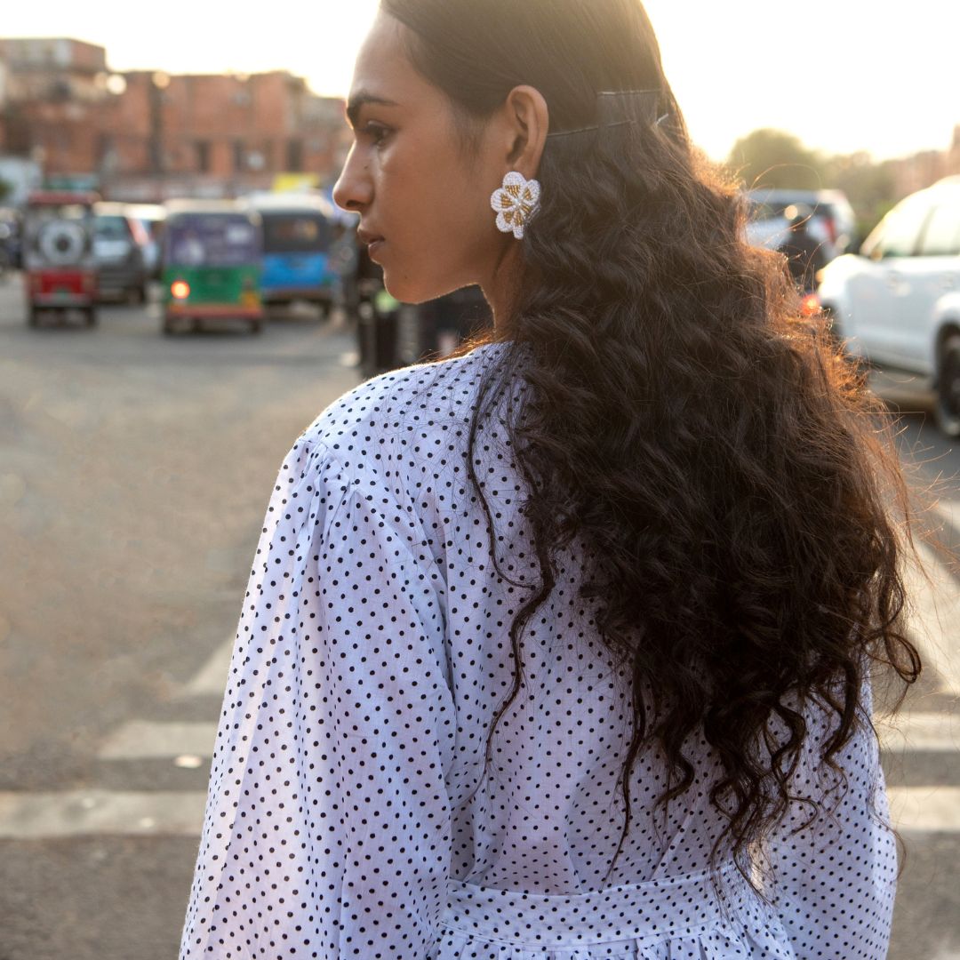Muse Dress "Mini Polka White"