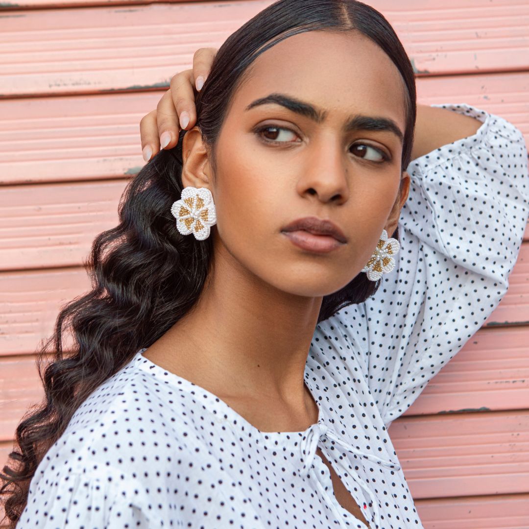 Beaded earrings "My Bloom"