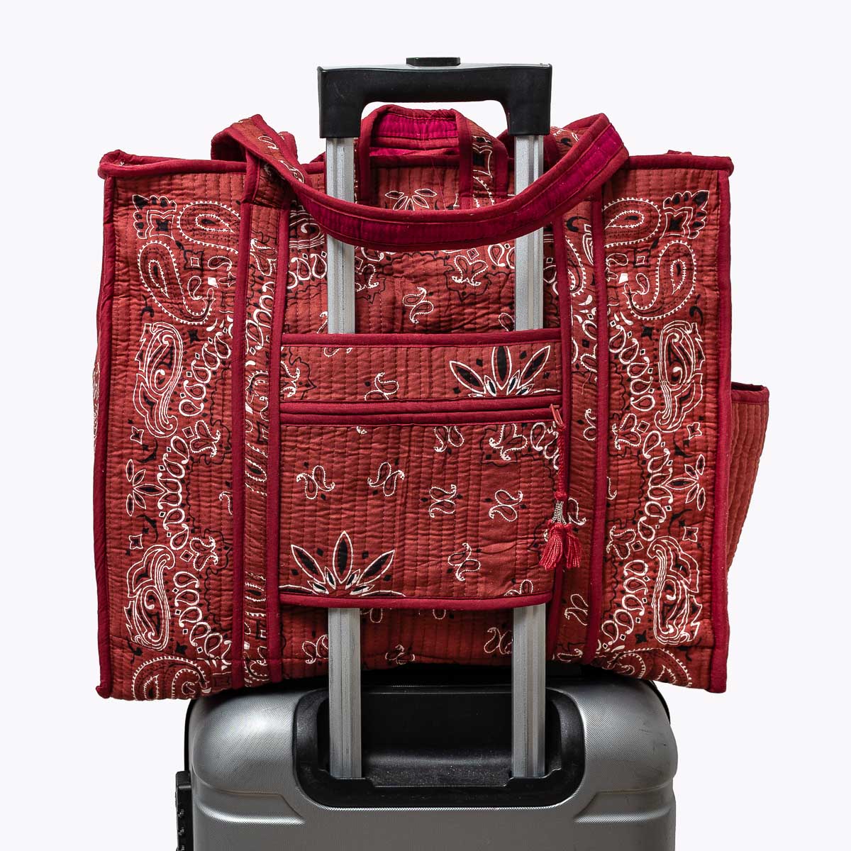 Reise Tote Bag "Paisley Burgundy"