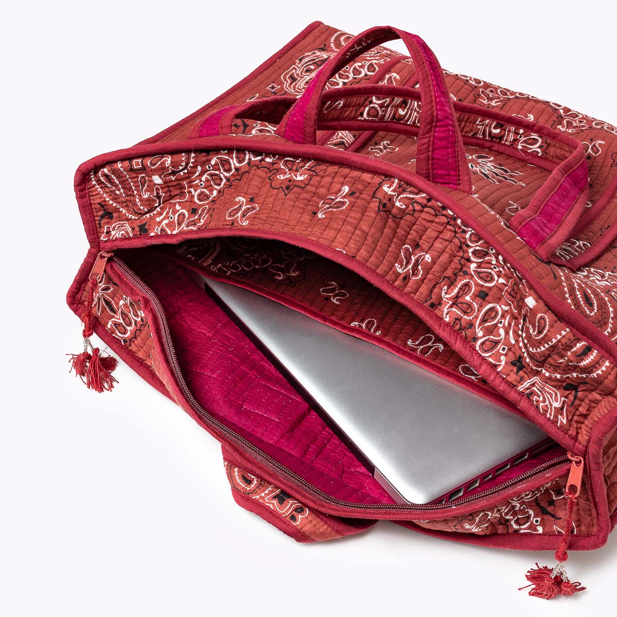 Reise Tote Bag "Paisley Burgundy"