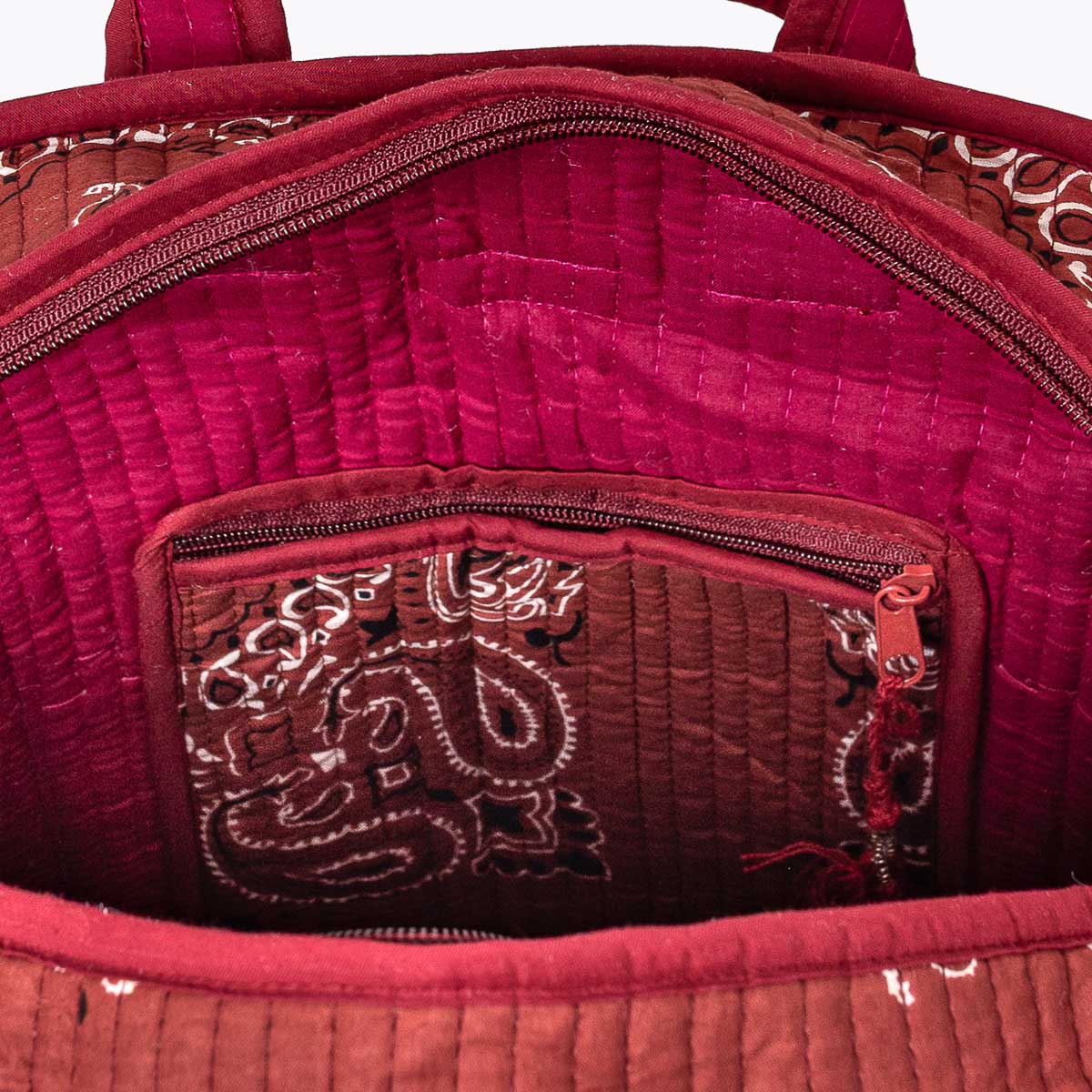Reise Tote Bag "Paisley Burgundy"