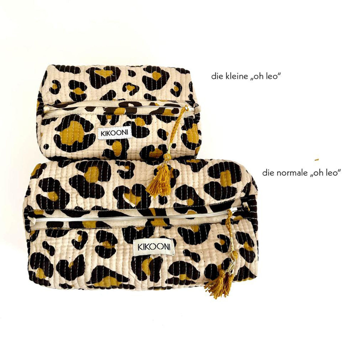 Handgemachte kleine Kosmetiktasche "oh Leo"