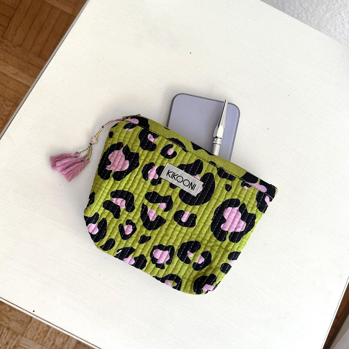 Handmade mini bag "Oh Leo - cosmic green"