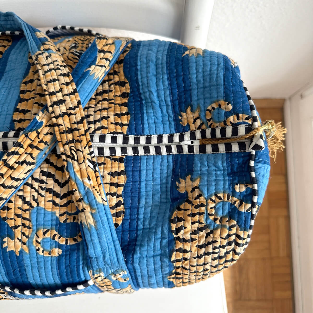 Handgemachte Baumwolltasche "Poppy Tiger Ocean"