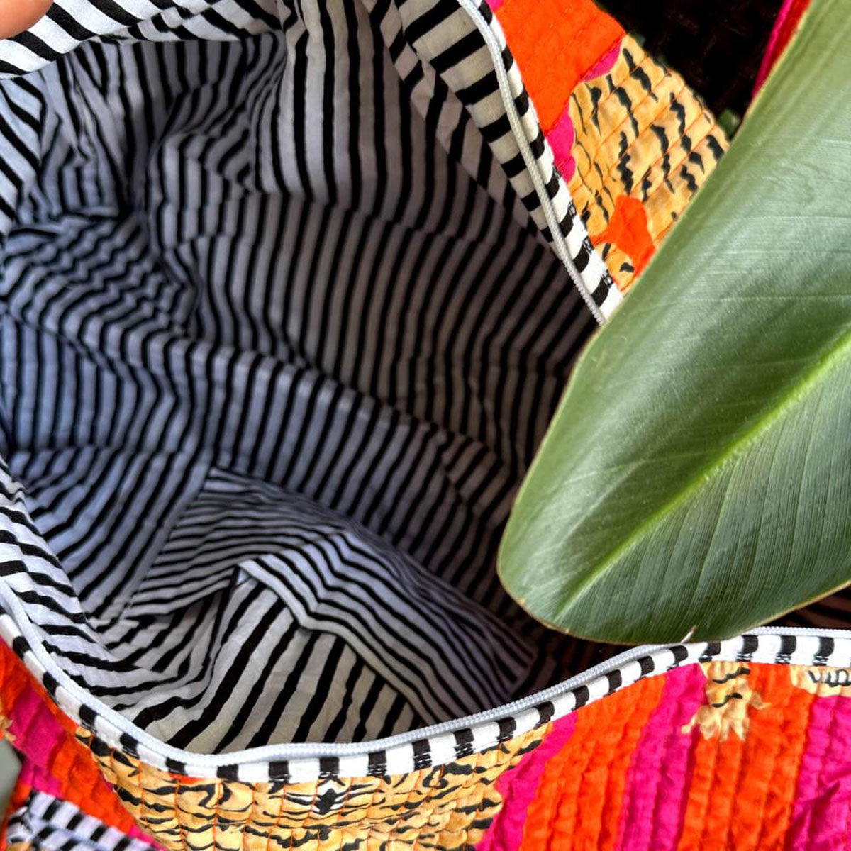 Handgemachte Baumwolltasche "Poppy Tiger"