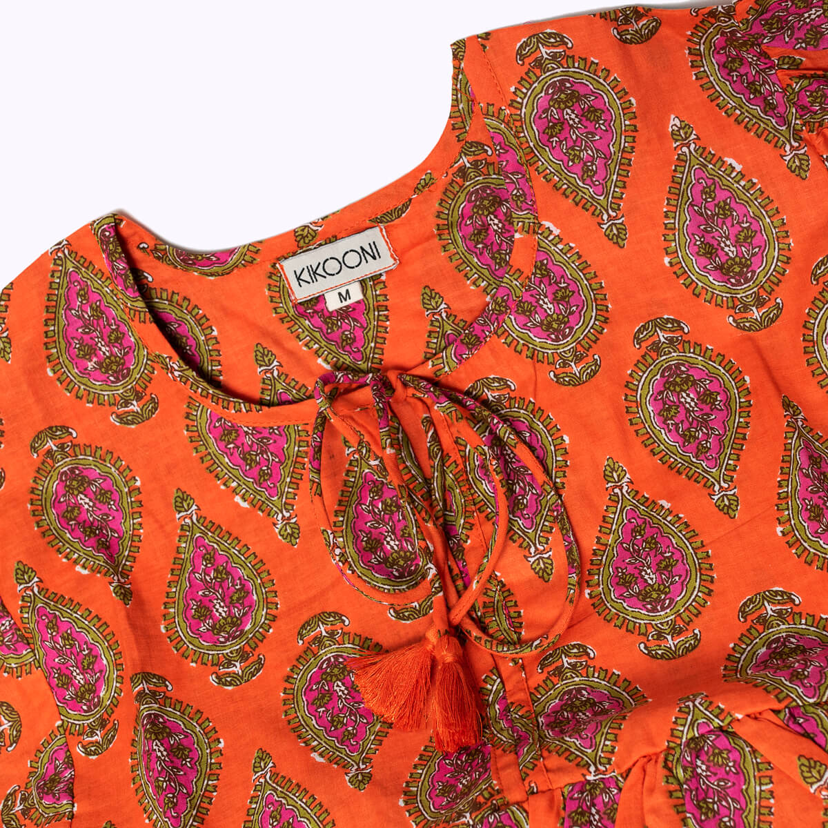 "Spicy Bloom" Tunic Blouse