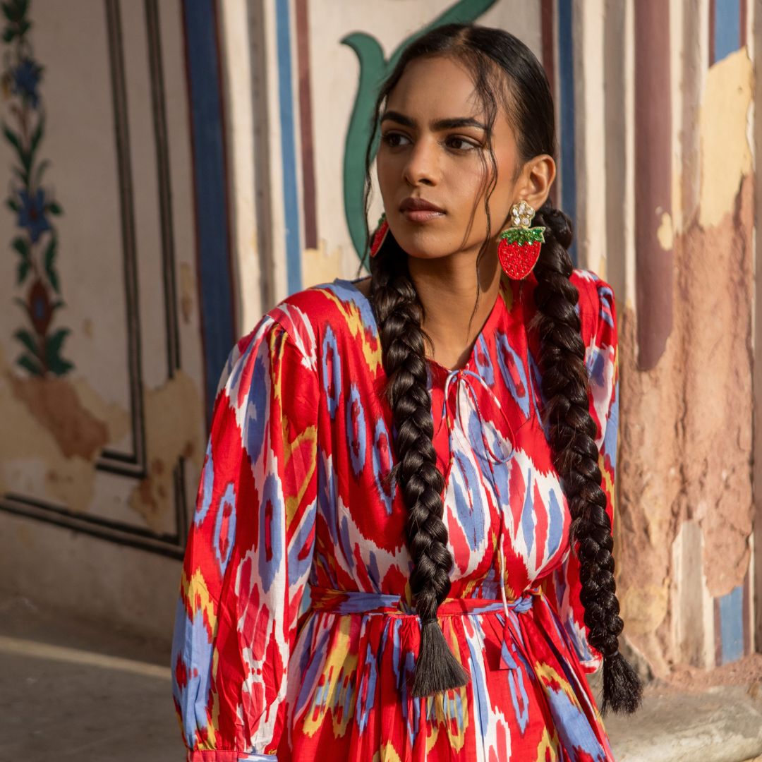 Muse Dress "Red Ikat"
