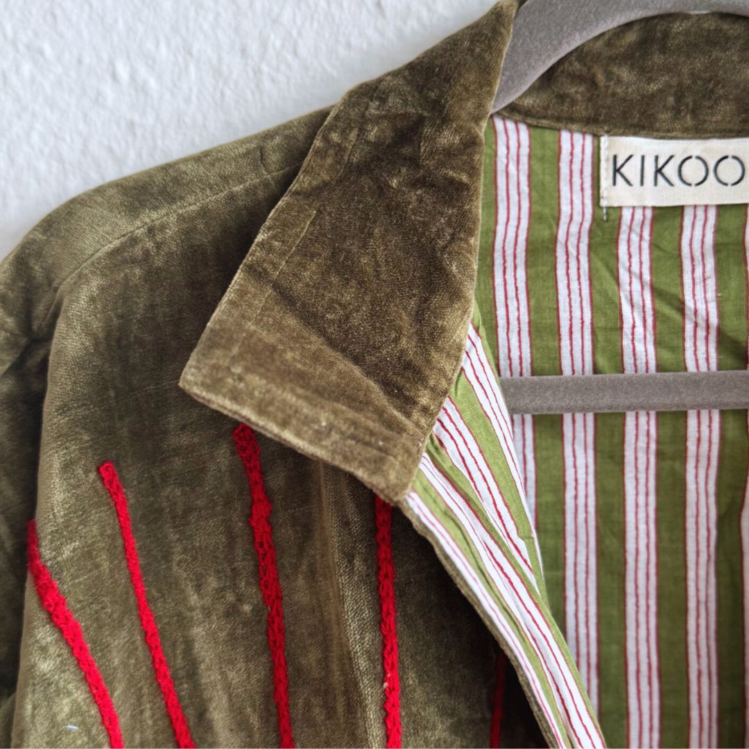 handcrafted velvet jacket "My 3. Eye" - in the Woods