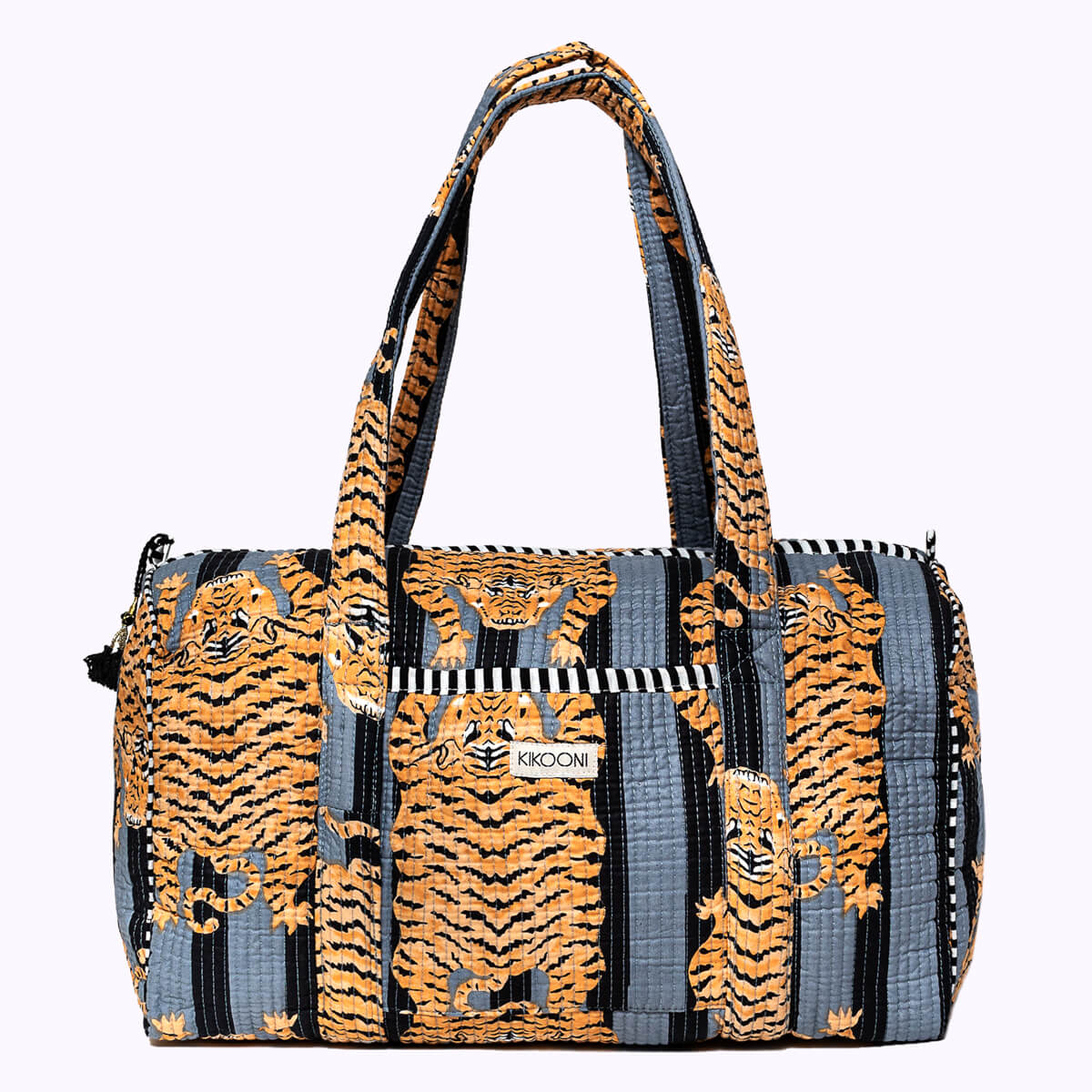 Handgemachte Baumwolltasche "Poppy Tiger Black"