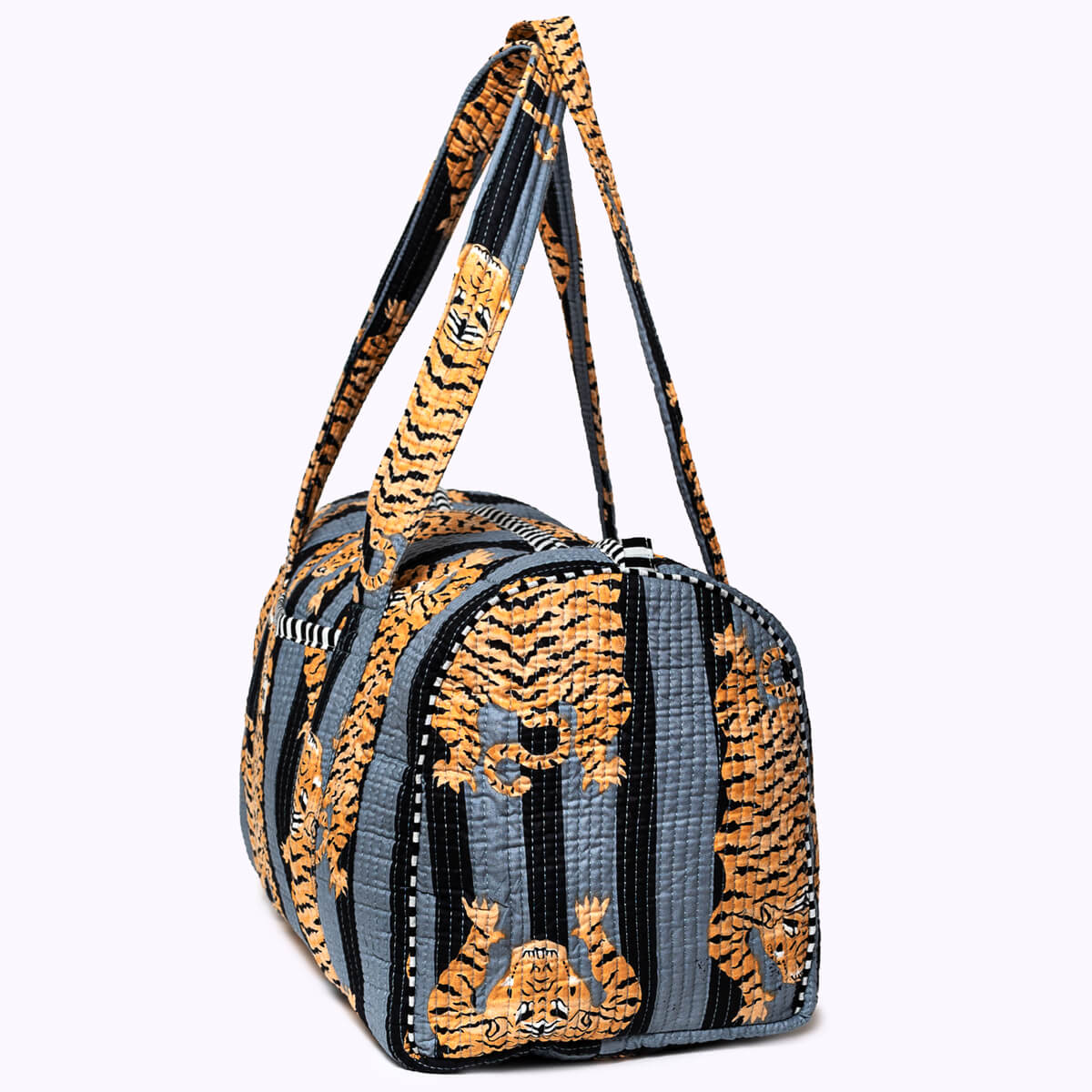 Handgemachte Baumwolltasche "Poppy Tiger Black"
