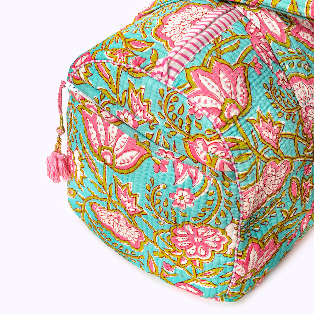 Handgemachte Baumwolltasche "Pink Lotus"