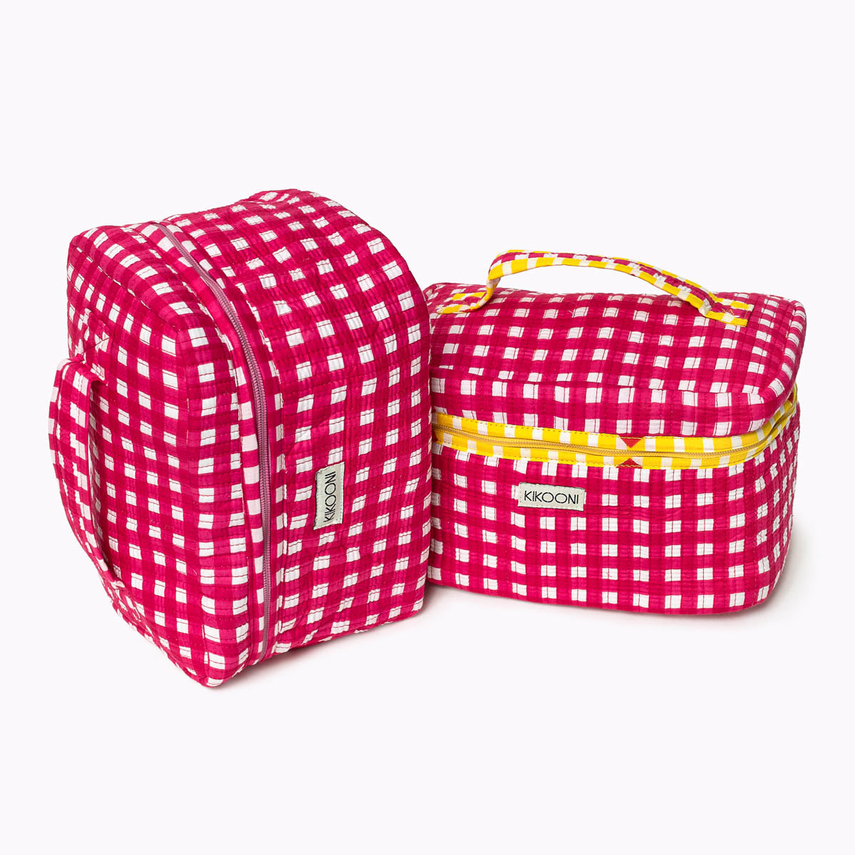Große Kosmetiktasche BIG BEAUTY "CHECKS" pink