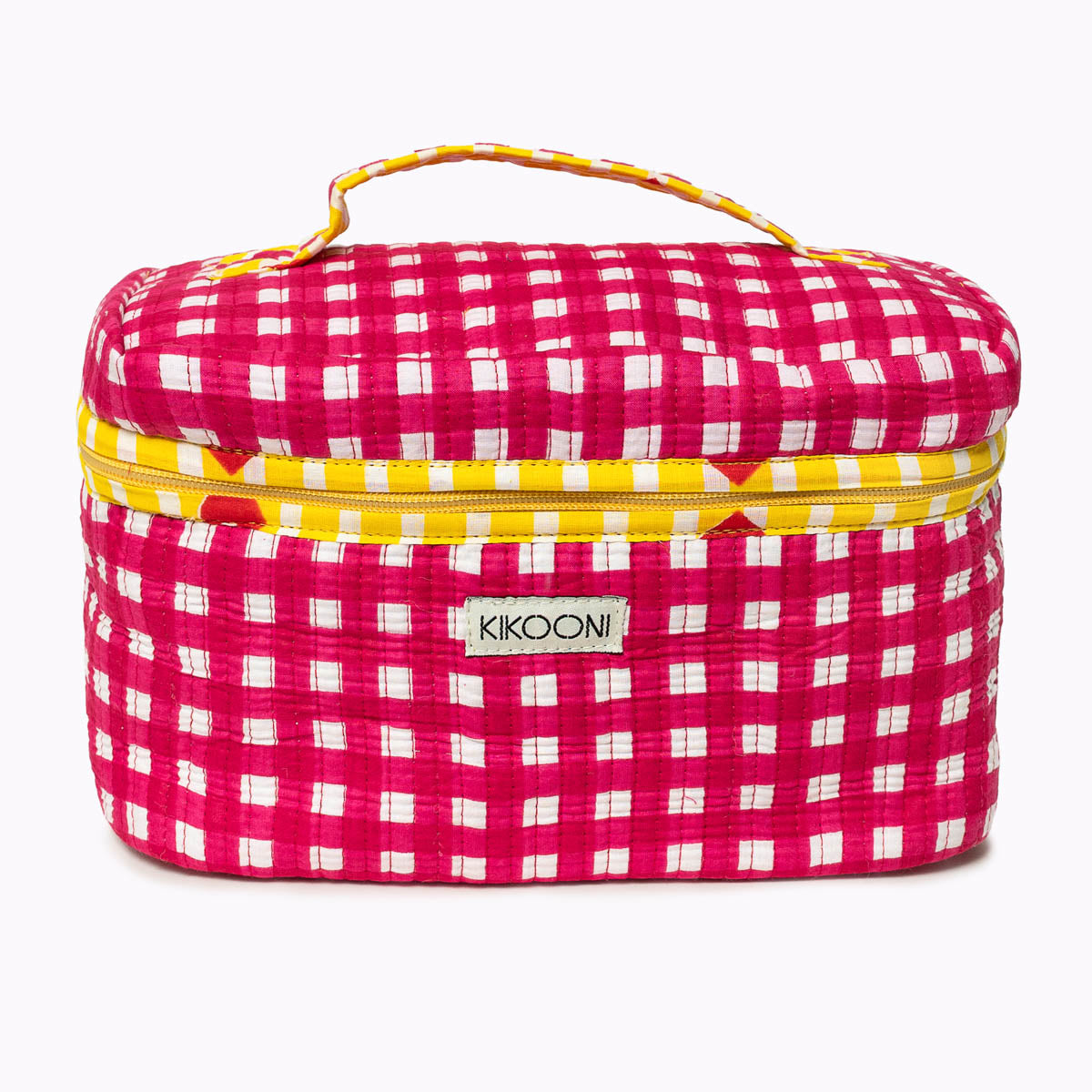Große Kosmetiktasche BIG BEAUTY "CHECKS" pink