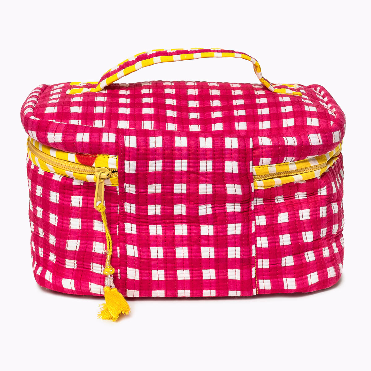 Große Kosmetiktasche BIG BEAUTY "CHECKS" pink