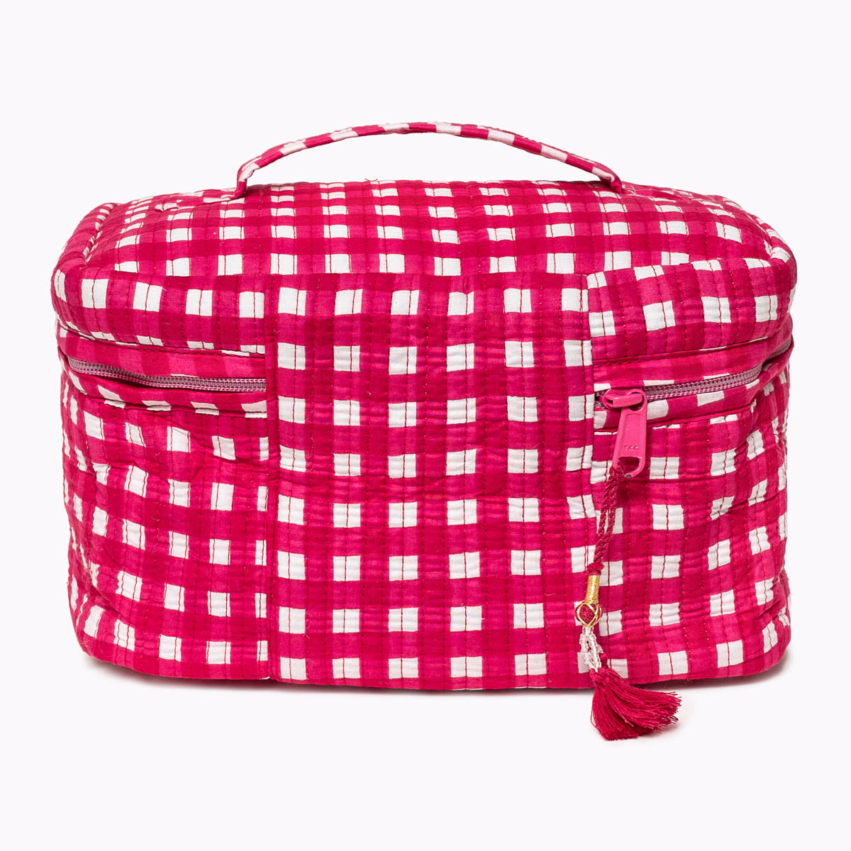 Große Kosmetiktasche BIG BEAUTY "CHECKS" pink
