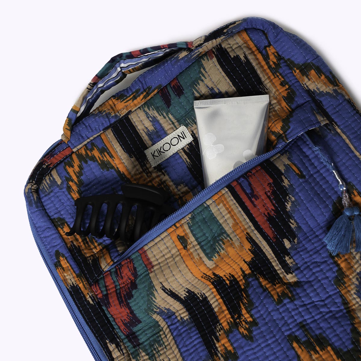 14 Zoll Handgemachte Laptoptasche "Blue Ikat" Small