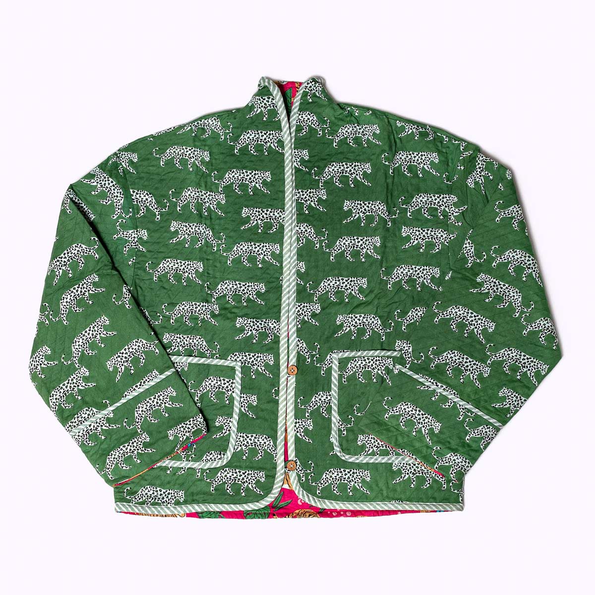 Lightly padded "Green Jungle" cotton jacket