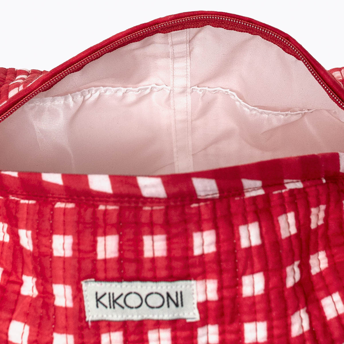 Kosmetiktasche "HAPPY CHECKS" rot