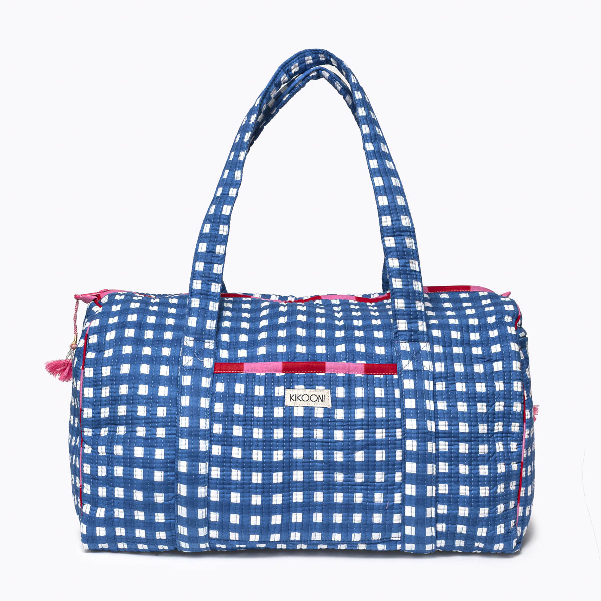 Baumwolltasche "Happy Checks" blau