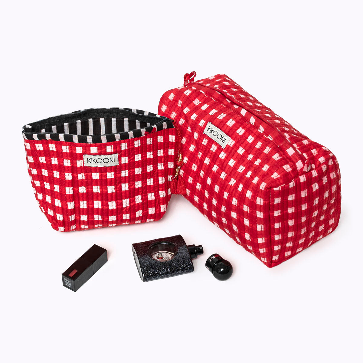 Mini bag "HAPPY CHECK" red