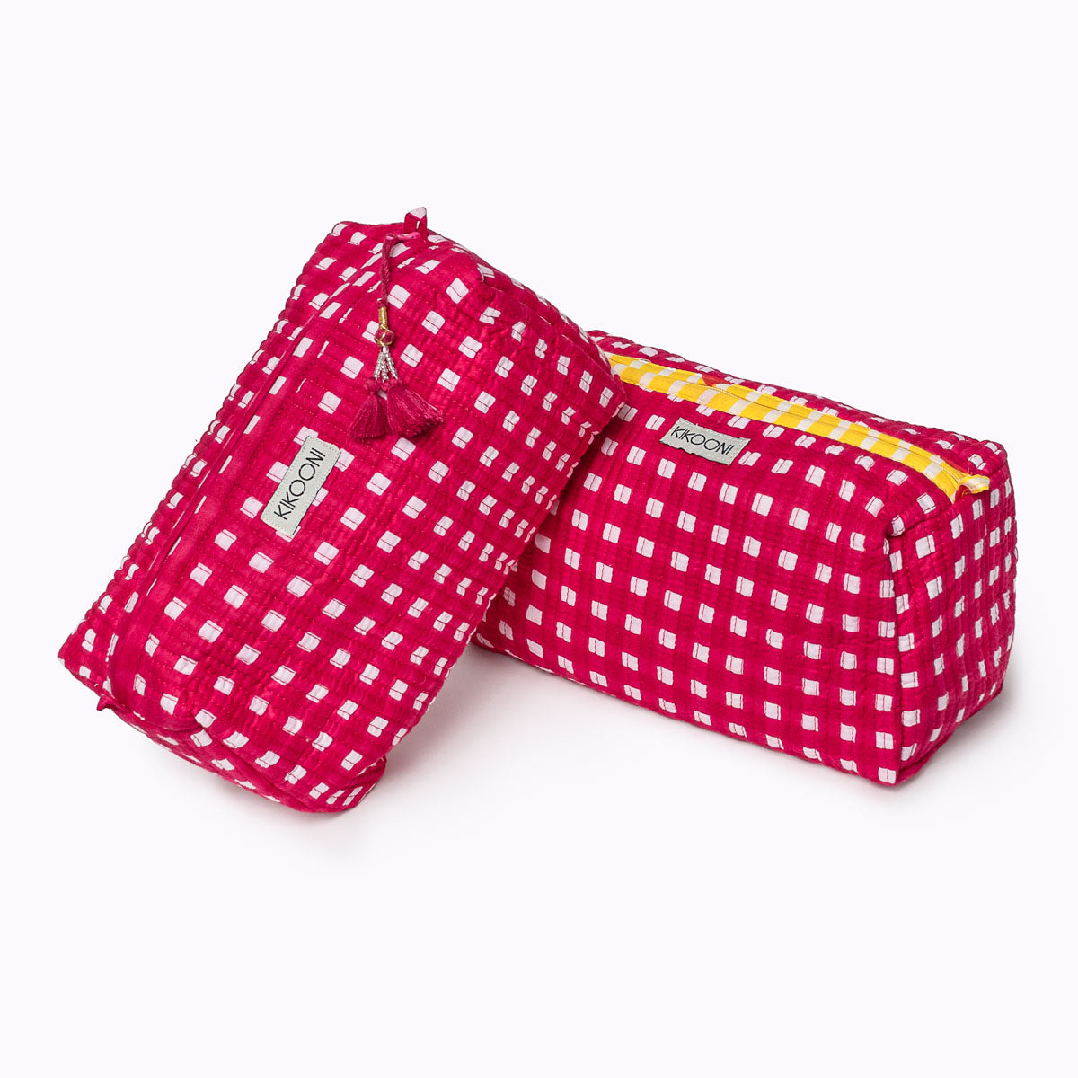 Kosmetiktasche "Happy Checks" pink