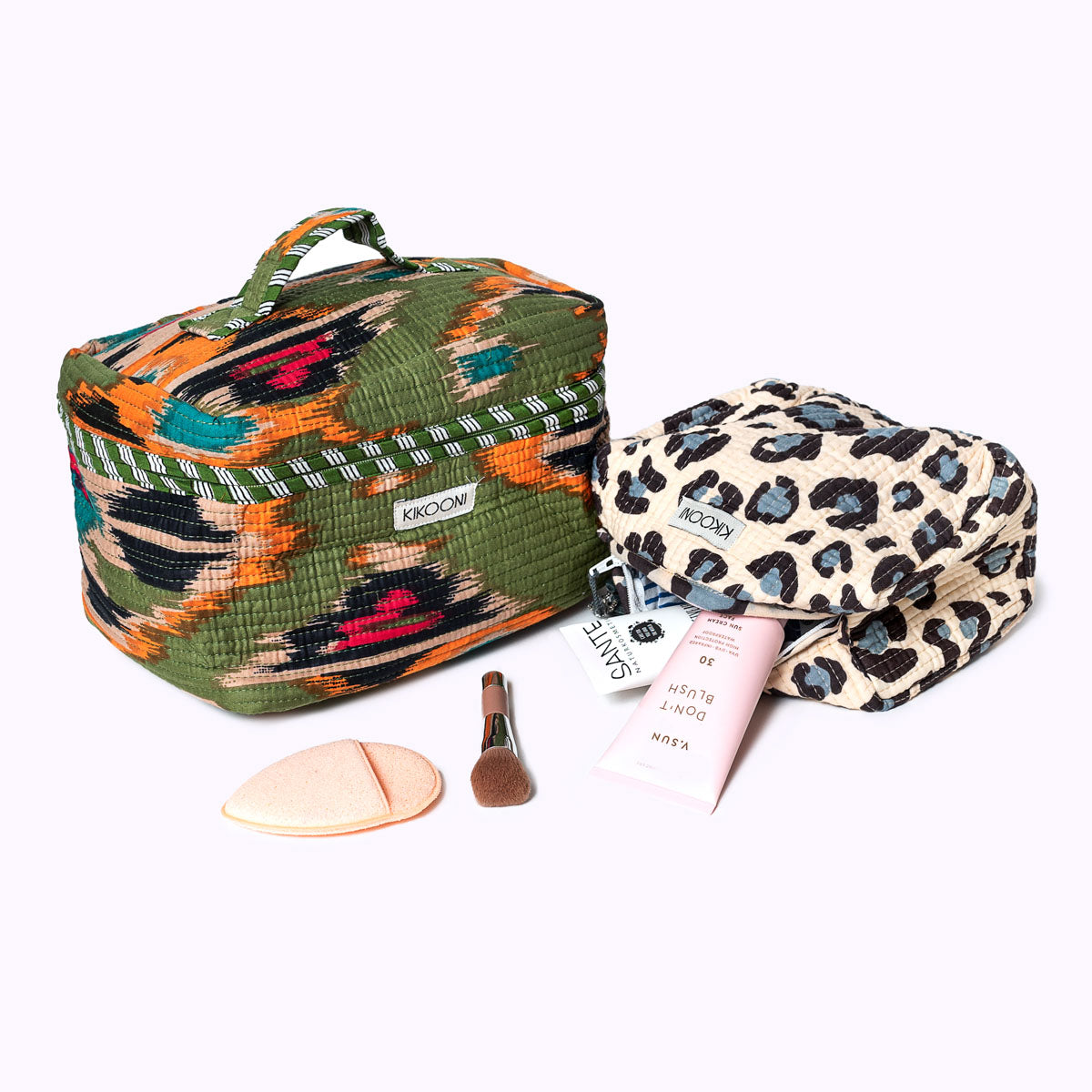 Große Kosmetiktasche BIG BEAUTY "Green Ikat"