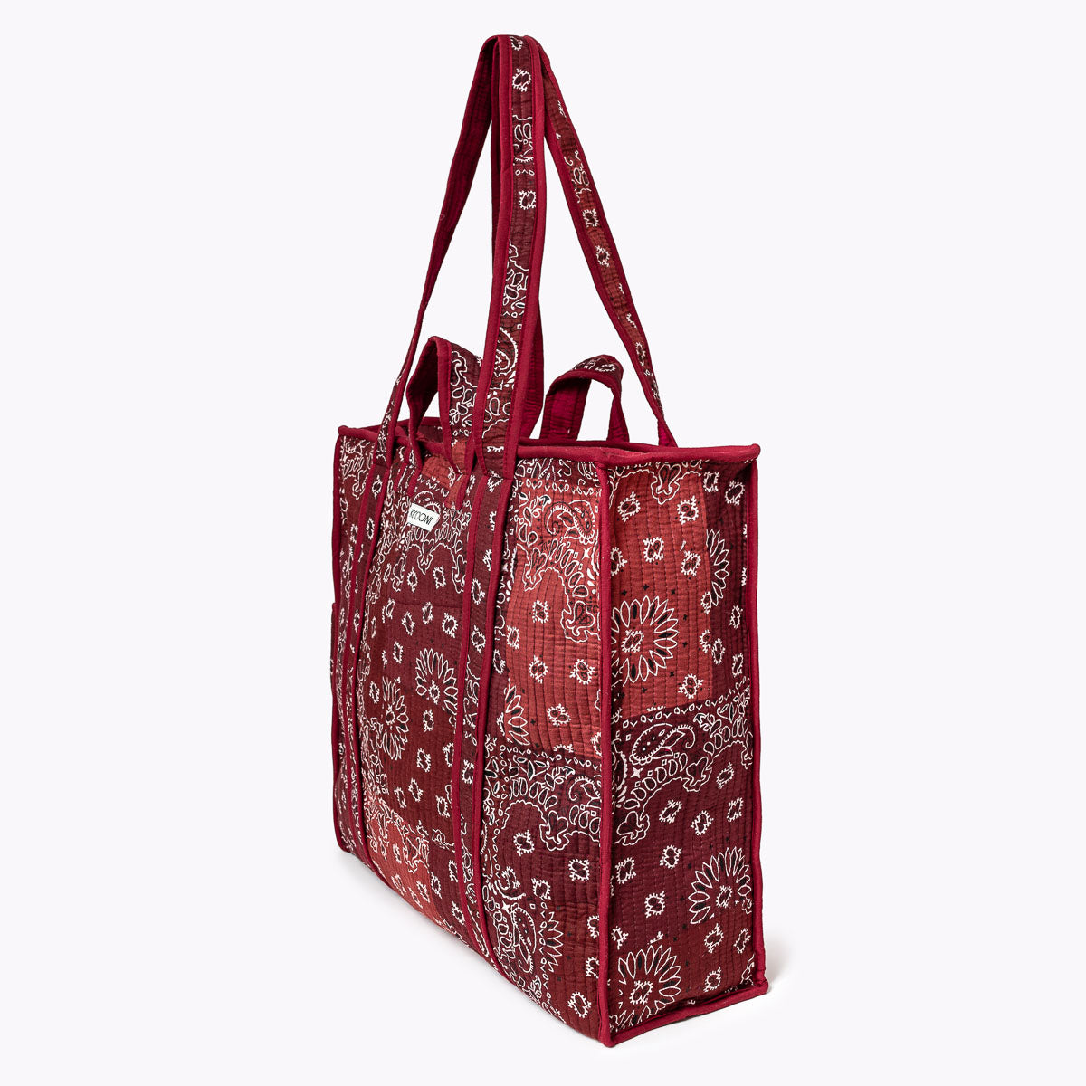 Reise Tote Bag "Patchwork Paisley Dark Burgundy"