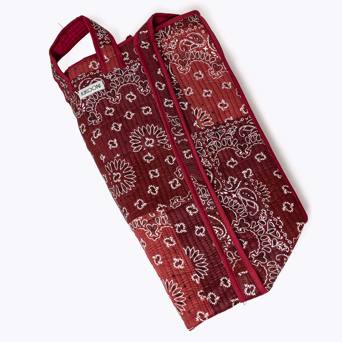 Reise Tote Bag "Patchwork Paisley Dark Burgundy"