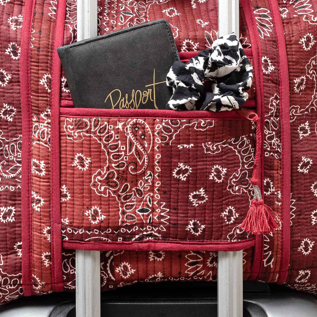 Reise Tote Bag "Patchwork Paisley Dark Burgundy"