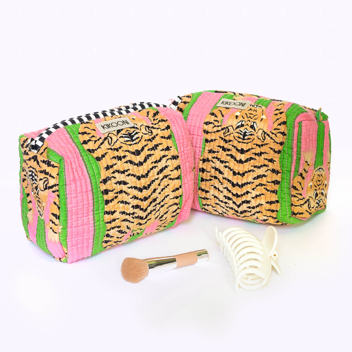 Handgemachte kleine Kosmetiktasche "Poppy Tiger Candy"