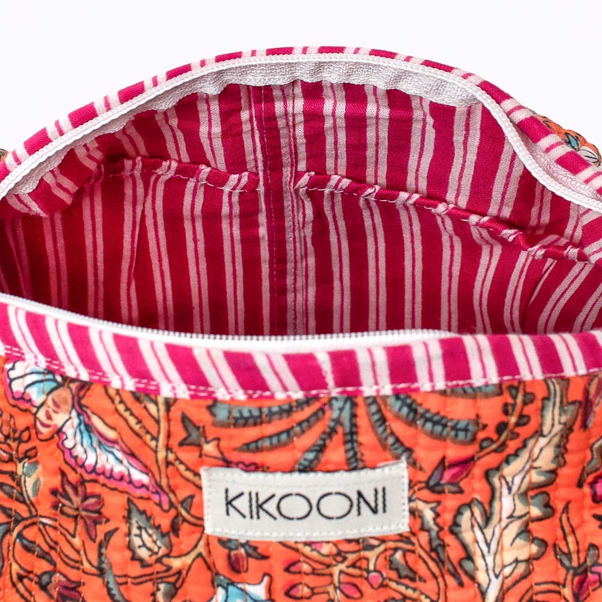 handmade cosmetic bag "orange palm"
