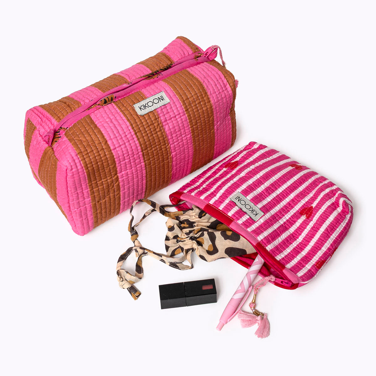 Kosmetiktasche "bold stripes earth"