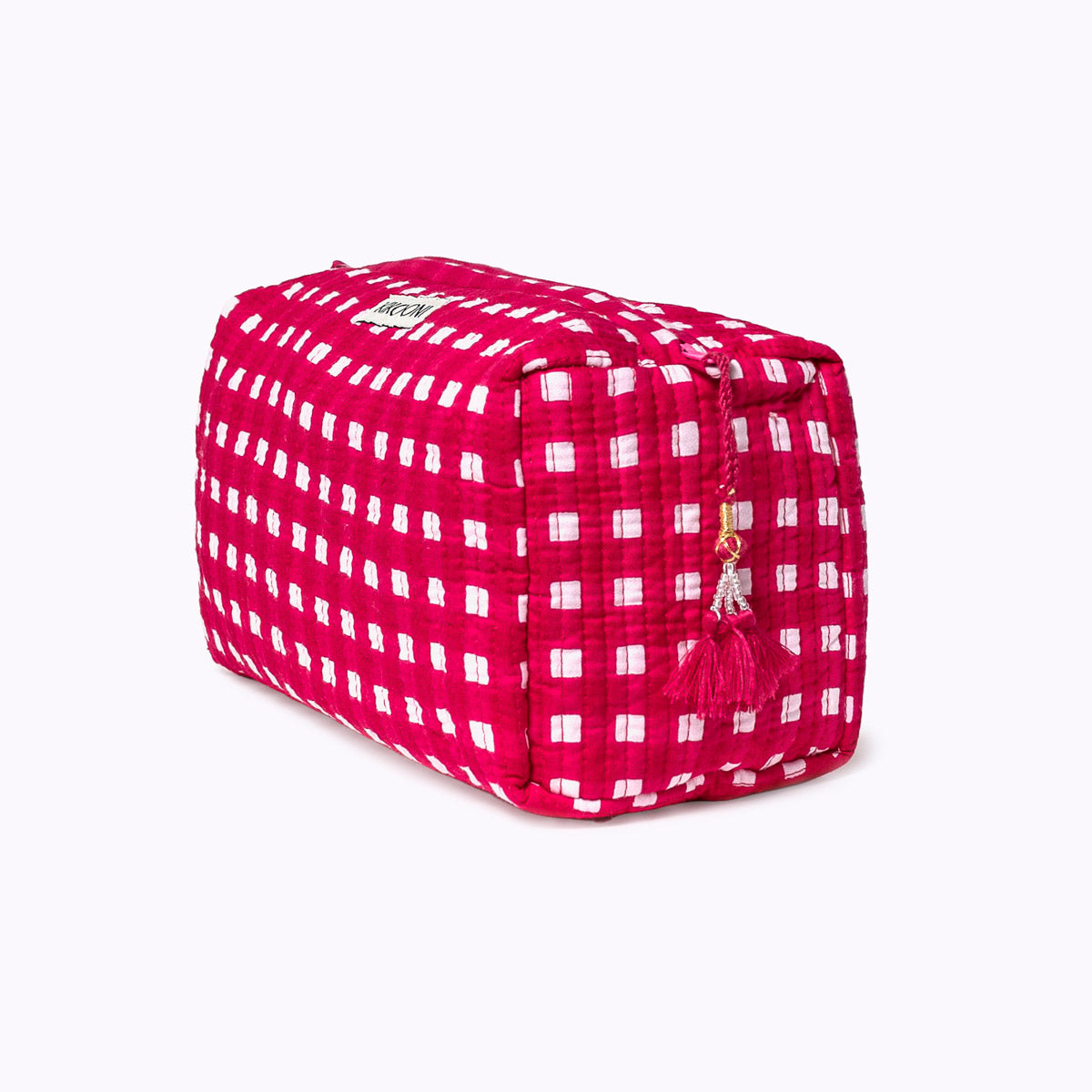 Kosmetiktasche "Happy Checks" pink