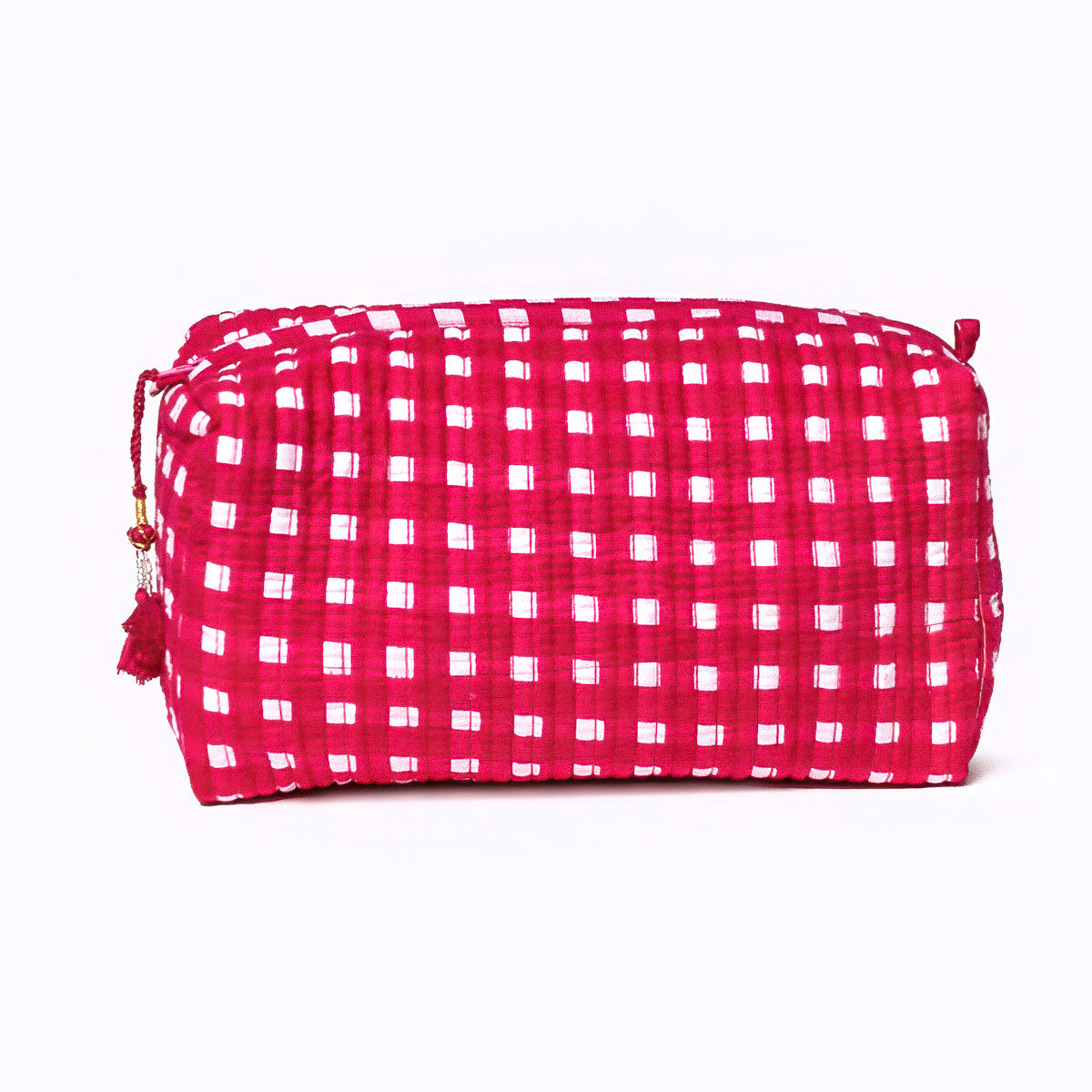 Kosmetiktasche "Happy Checks" pink