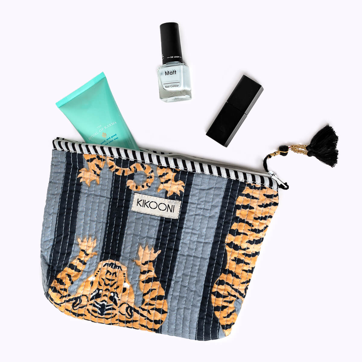 handmade mini bag "Poppy Tiger black"