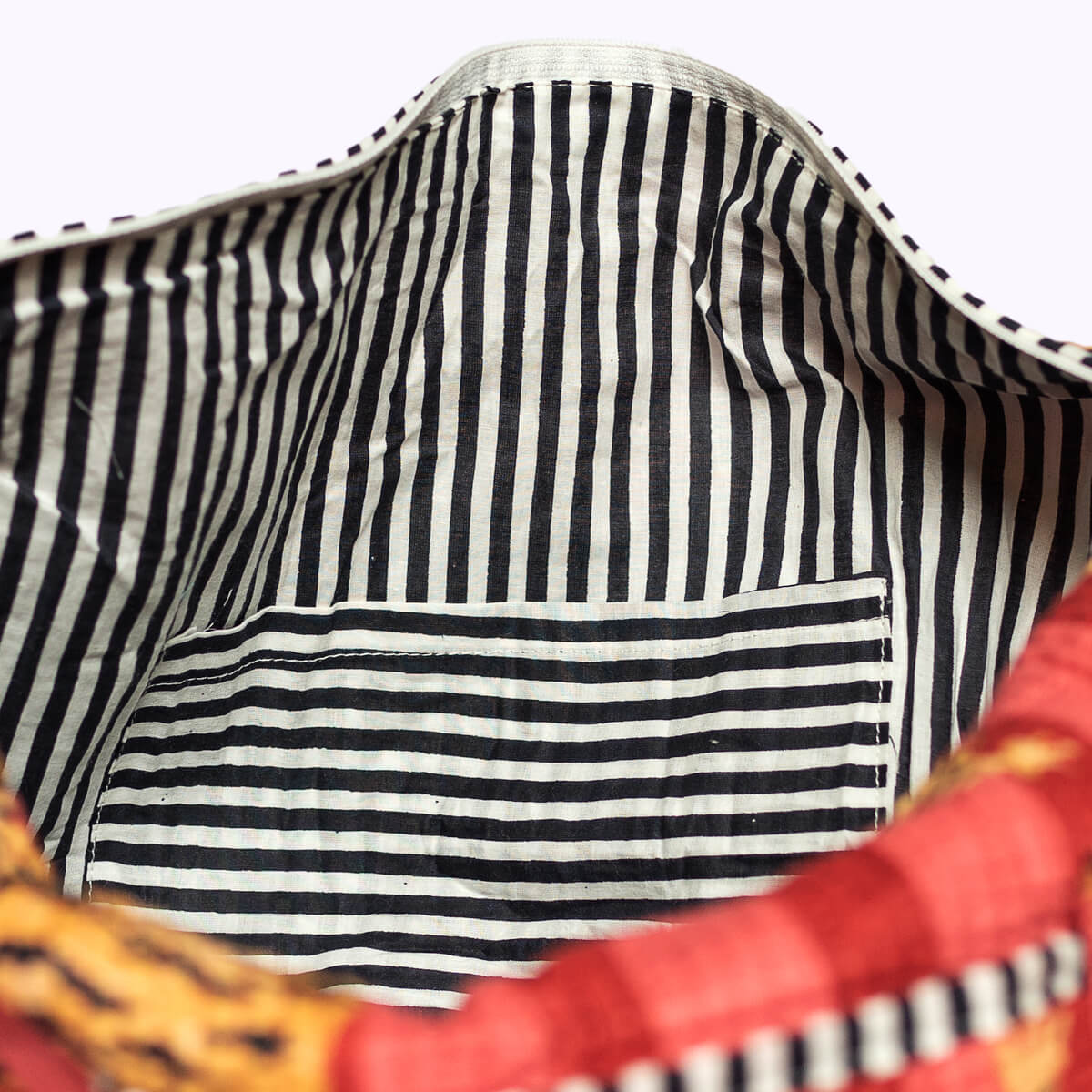 Handmade cotton bag "Poppy Tiger Red"