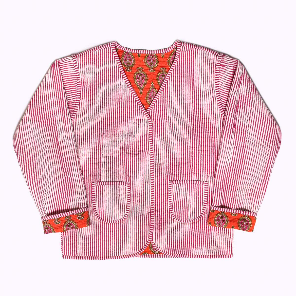 handcrafted cotton jacket "Paisley Flame"