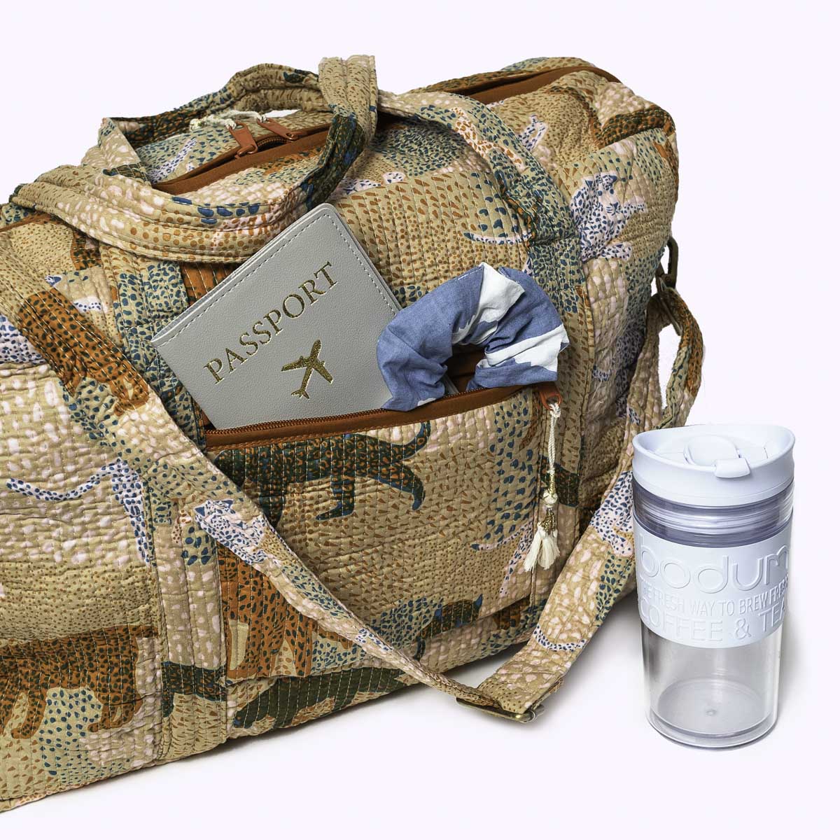 Große Reisetasche "Lucky Leo Beige"