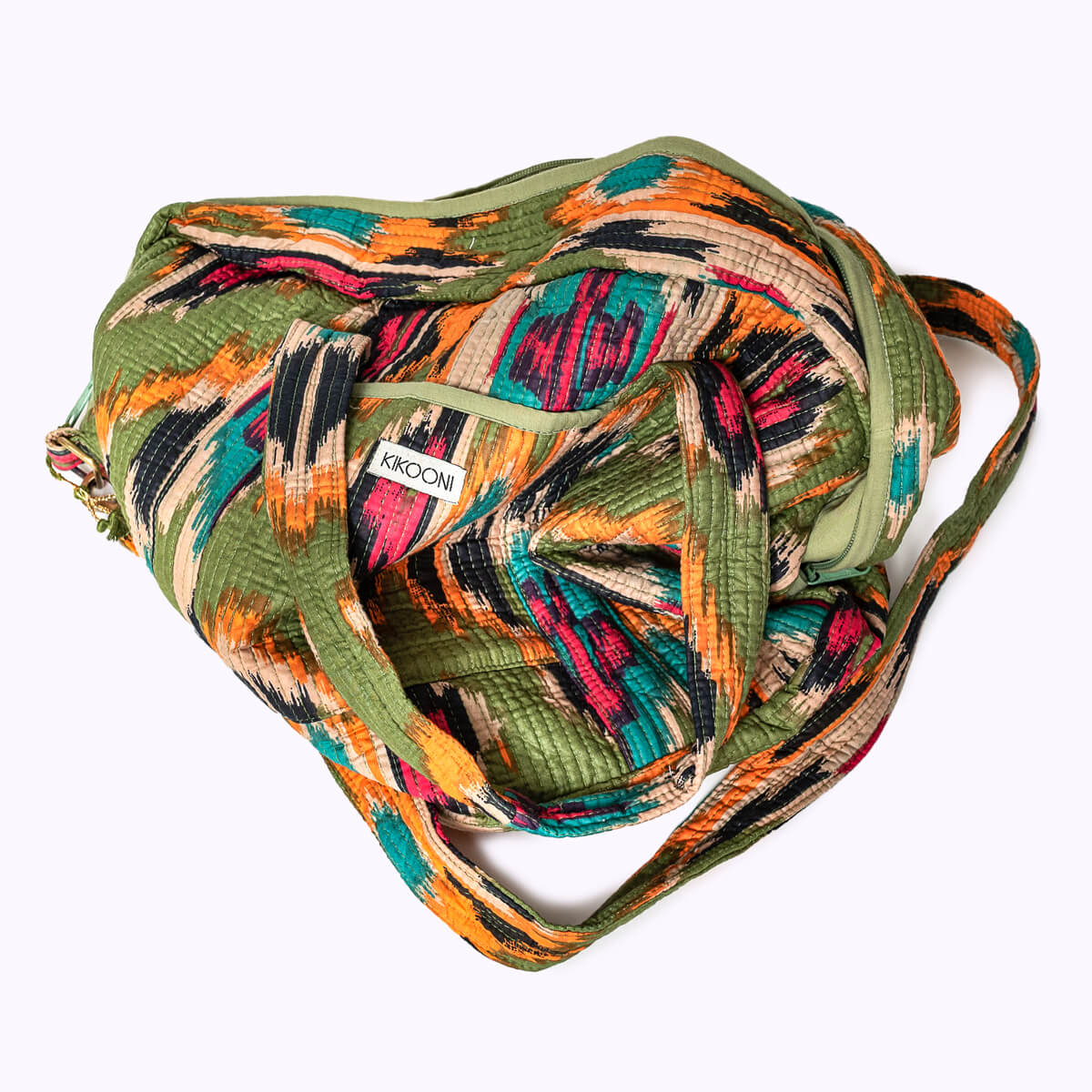 Große Reisetasche "GREEN IKAT"