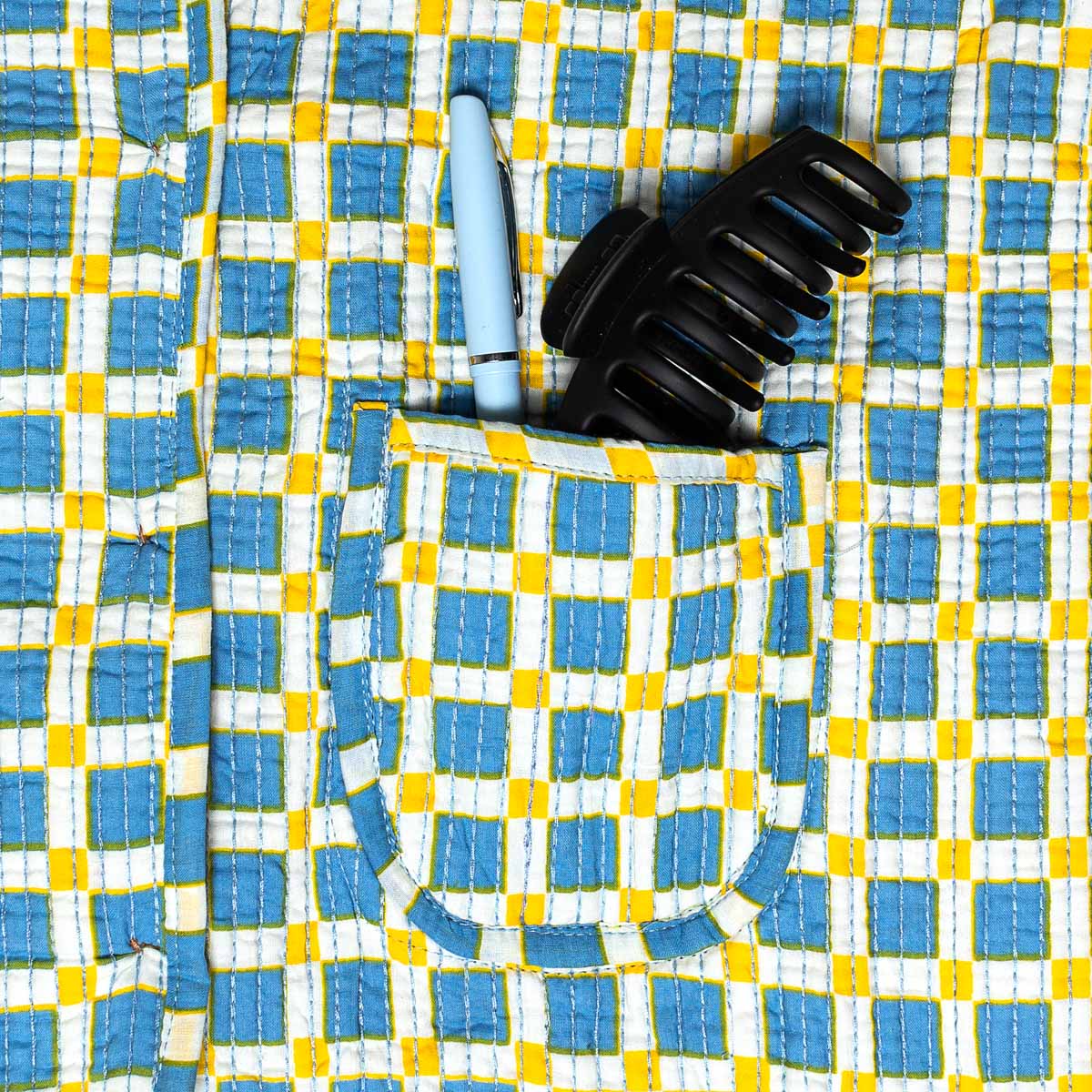 handgefertigte Baumwolljacke "Savanna Blue"