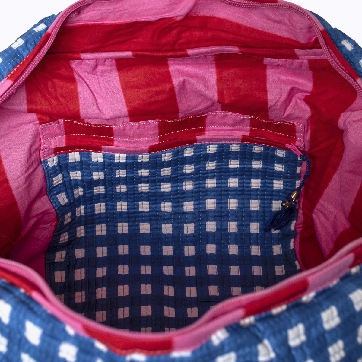 Große Reisetasche "Happy Checks" blue