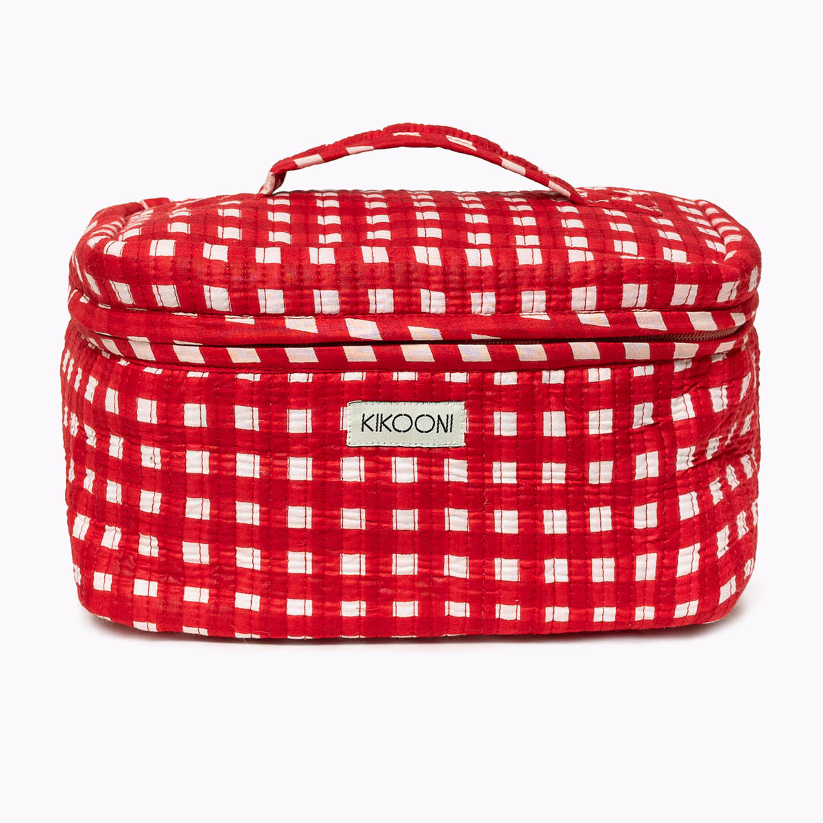 Large cosmetic bag BIG BEAUTY "CHECKS" red