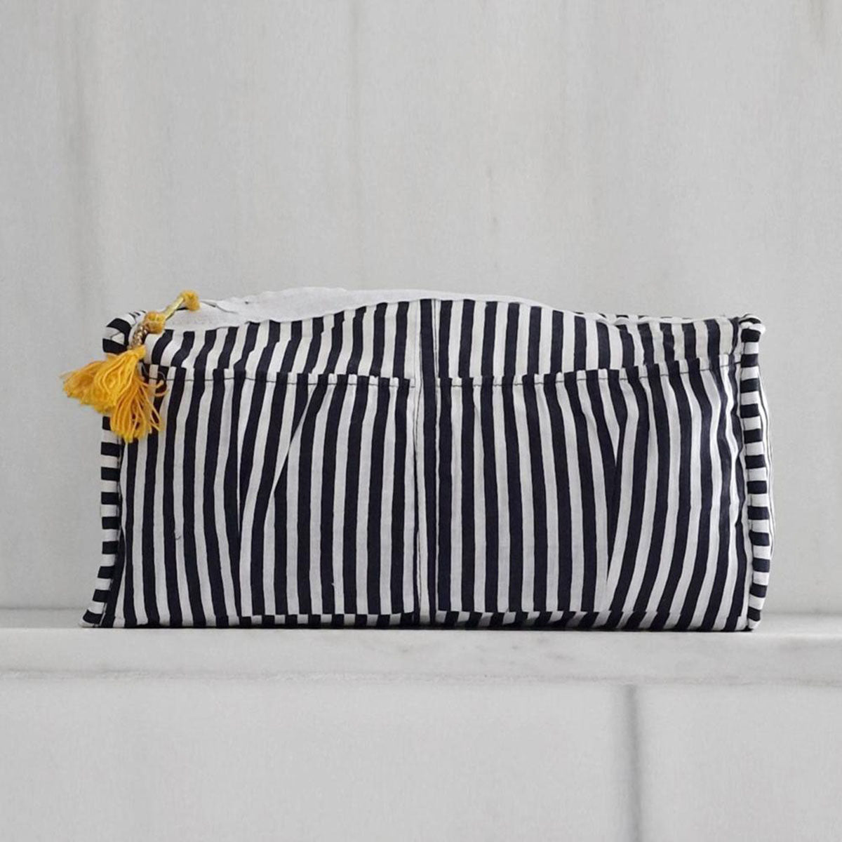 Handmade cosmetic bag "BLACK IKAT"