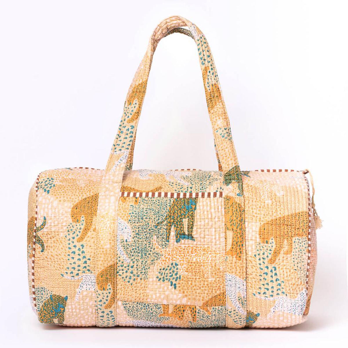 Handmade cotton bag "Lucky Leo" beige
