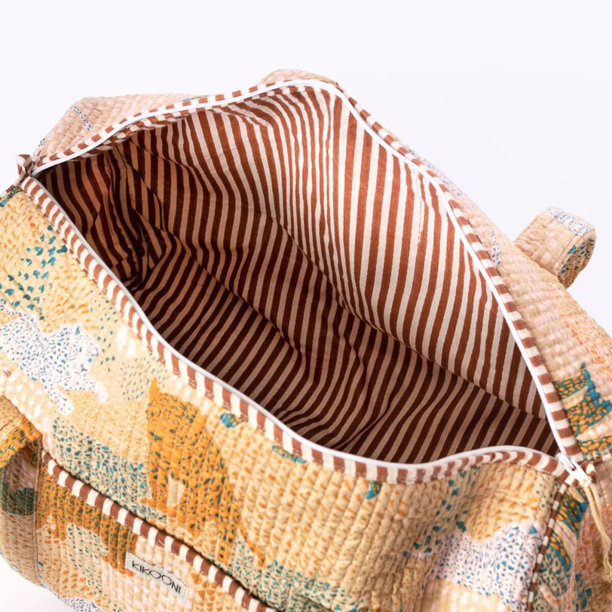 Handmade cotton bag "Lucky Leo" beige