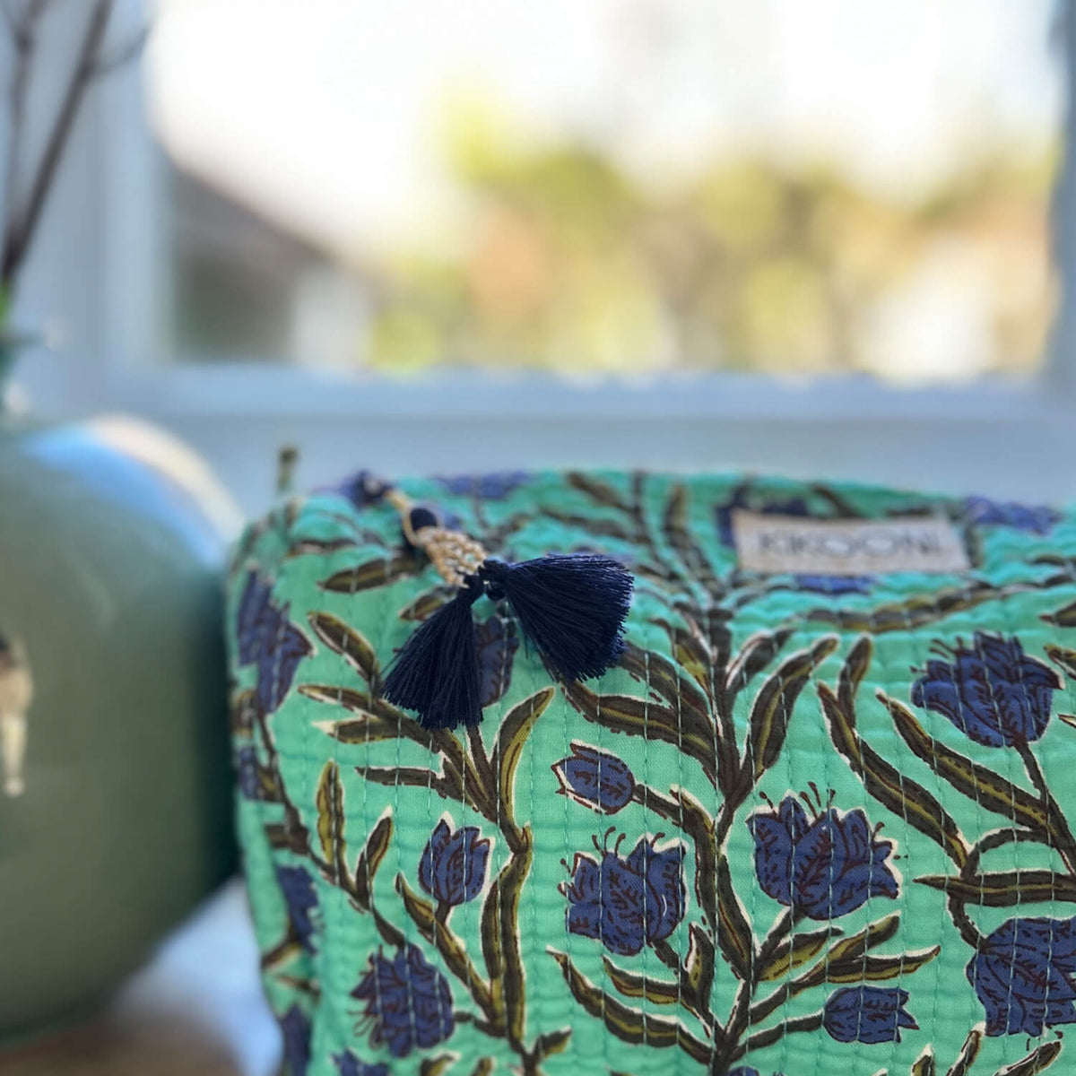 "Blossom Beauty" Cosmetic Bag - Green