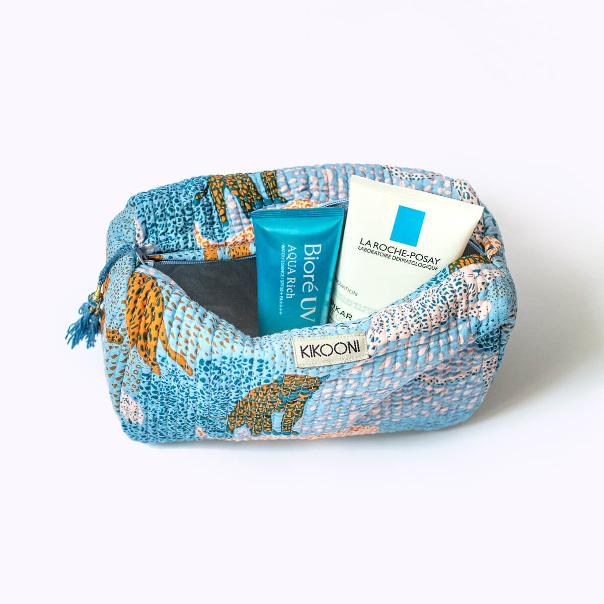Handmade cosmetic bag "Lucky Leo" - blue